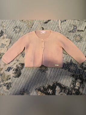 Pink Knit Button-Front Baby Girl Sweater
